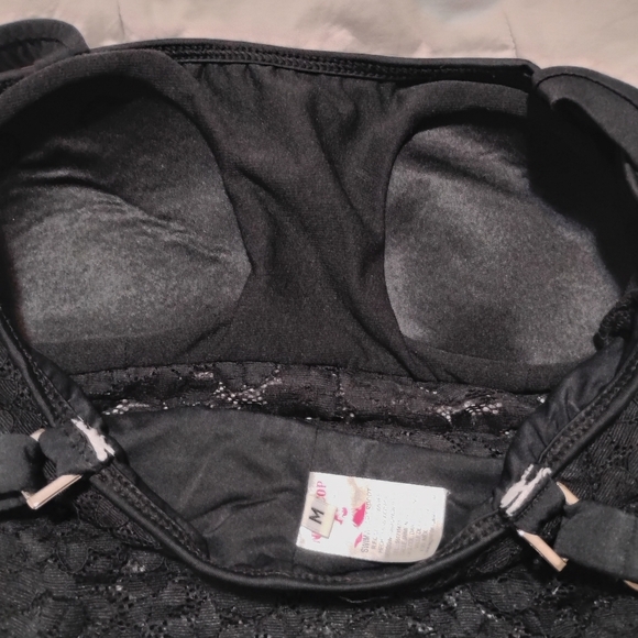 New Scop Swimwear | Black One Piece, Lace With Sheer Mid Section | Size Medium - Picture 8 of 15